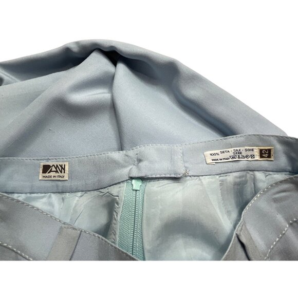 AW Light Blue A-Line Skirt With Pockets & Back Slit Size 42(Size 6 US) 81f - Picture 7 of 9